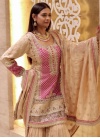 Faux Georgette Mirror Work Ceremonial Palazzo Salwar Kameez - 2