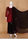 Luxurious Faux Georgette Diamond Work Palazzo Designer Salwar Kameez - 2