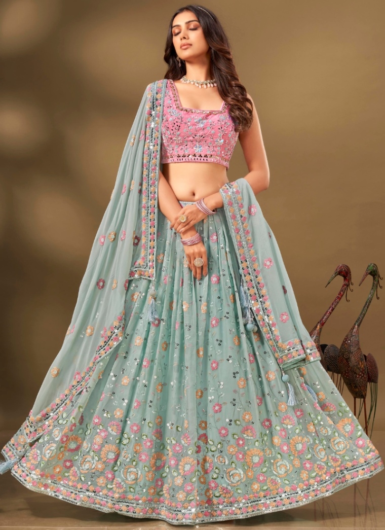 parisha pink net lehenga choli set - Buy Designer Ethnic Wear for Women  Online in India - Idaho Clothing