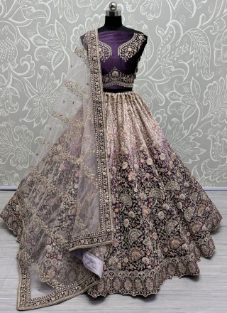 Adorable Zari Purple Lehenga Choli