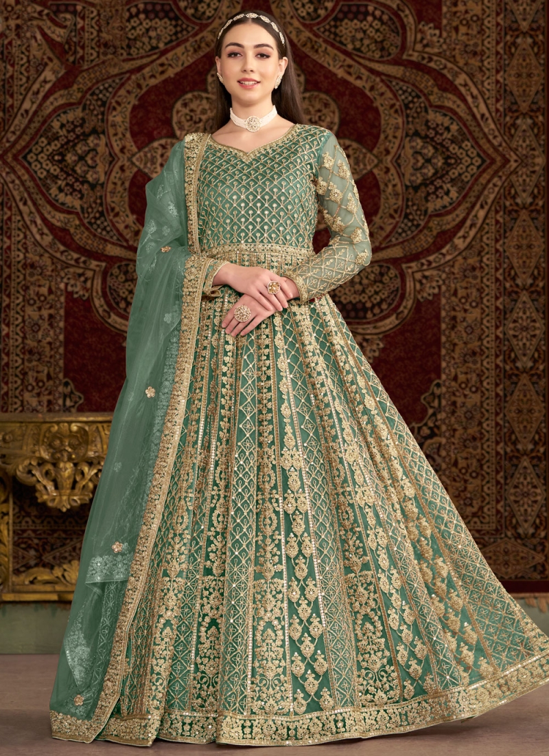 Affectionate Net Ceremonial Floor Length Gown