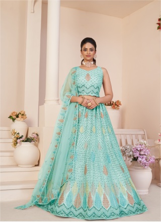 Affluent Soft Net Resham Coating Lehenga Choli