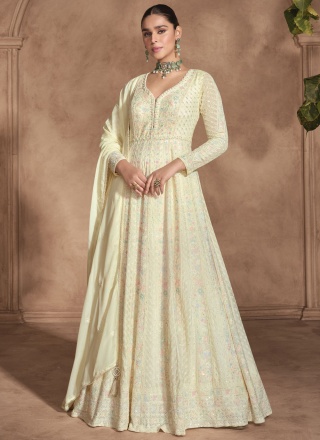 Alluring Georgette Reception Floor Length Gown