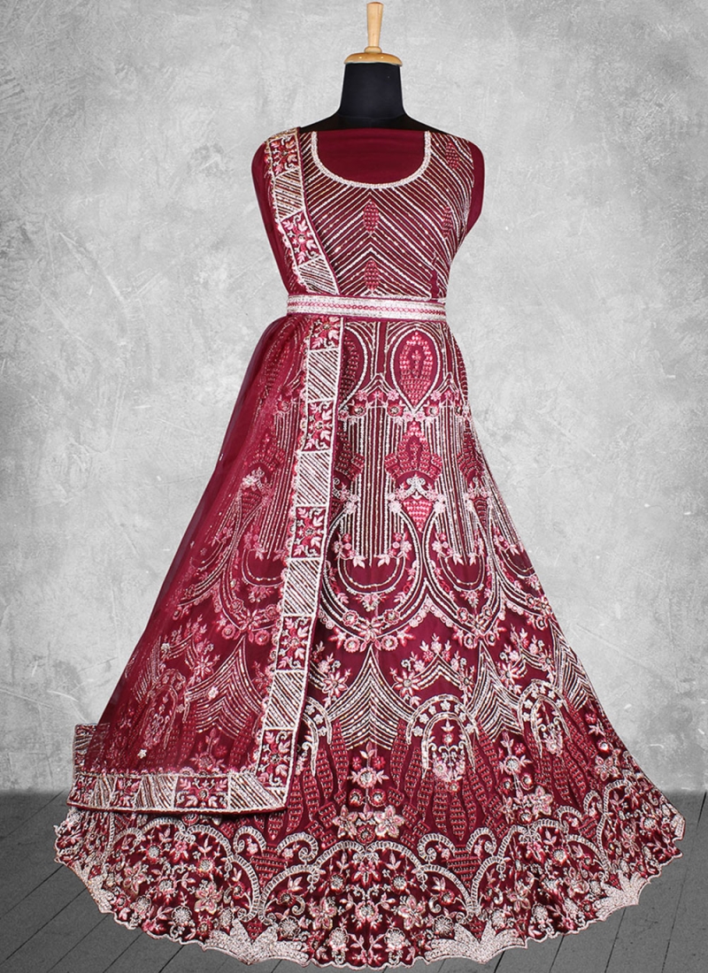 Alluring Maroon Bridal Trendy Lehenga Choli