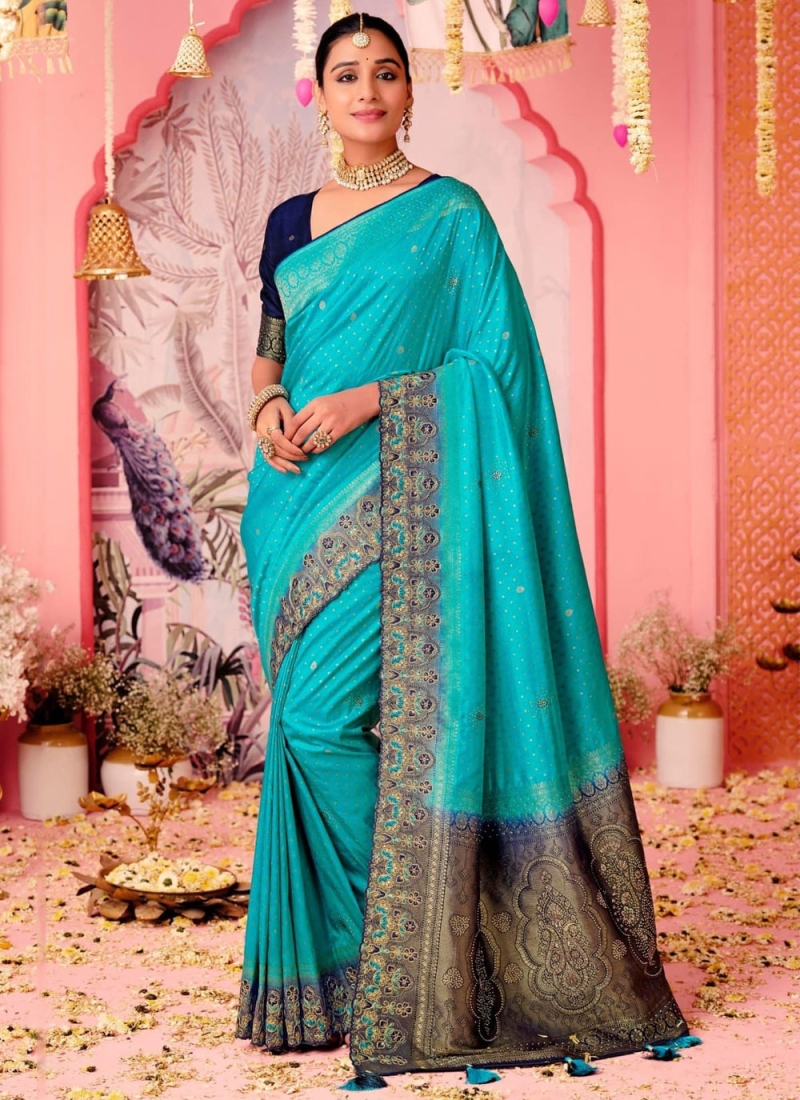 Angelic Blue Weaving Classic Saree