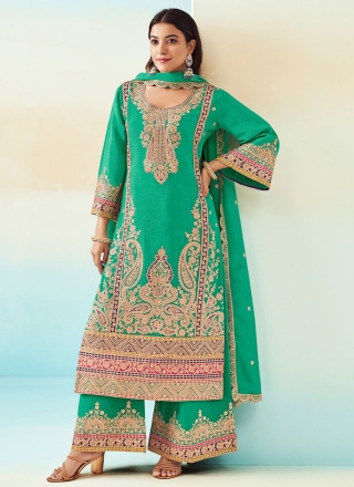 Appealing Green Trendy Salwar Kameez