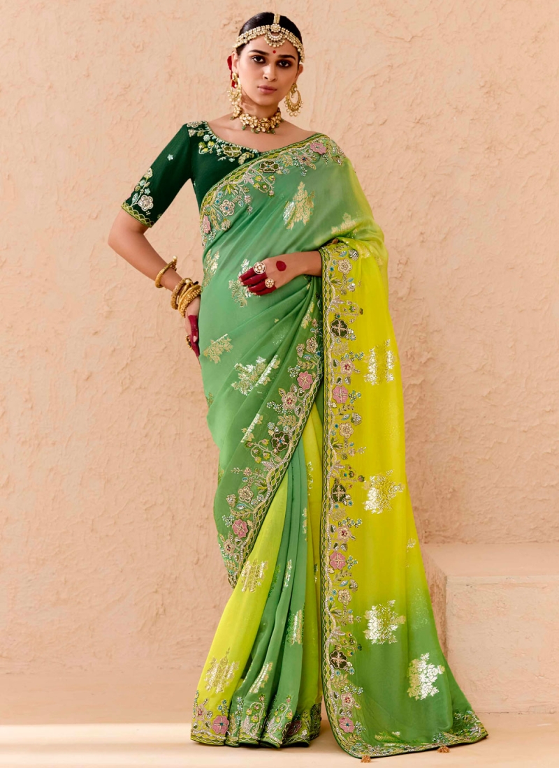 Aristocratic Silk Embroidered Contemporary Saree