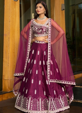 Art Silk Designer Lehenga Choli in Purple