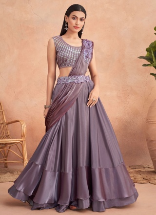 Plain Lehenga Saree (Blue) in Surat at best price by Astha Bridal - Justdial