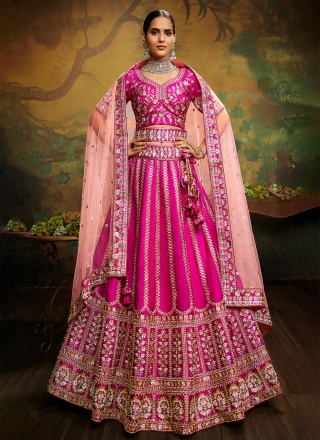 Artistic Sequins Rani Silk Designer Lehenga Choli