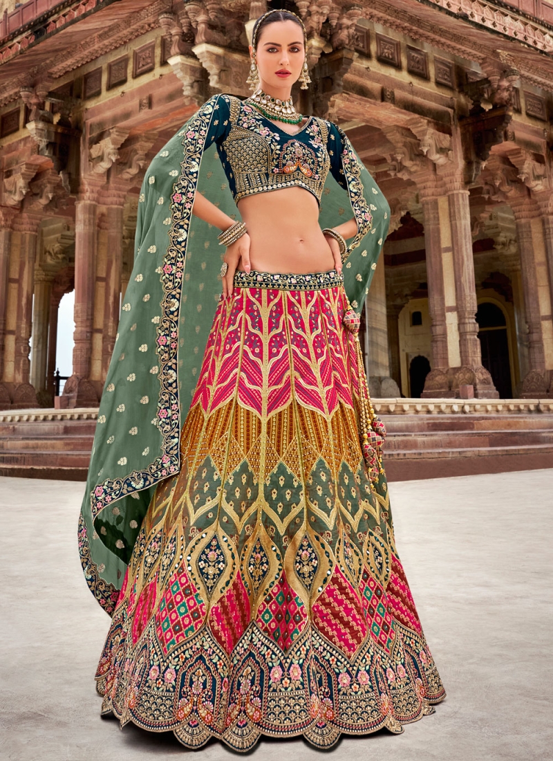 Astonishing Multi Colour Cord Designer Lehenga Choli