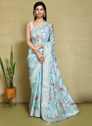 Auspicious Blue Classic Saree