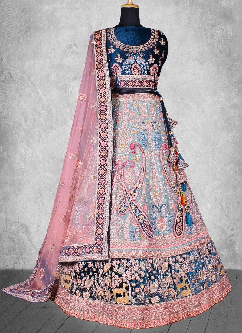 Auspicious Velvet Trendy Lehenga Choli