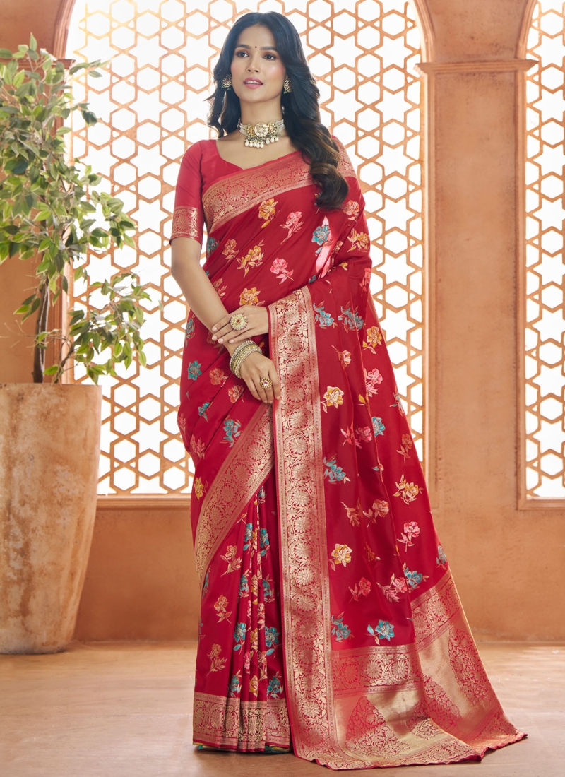 Banarasi Silk Classic Saree in Red