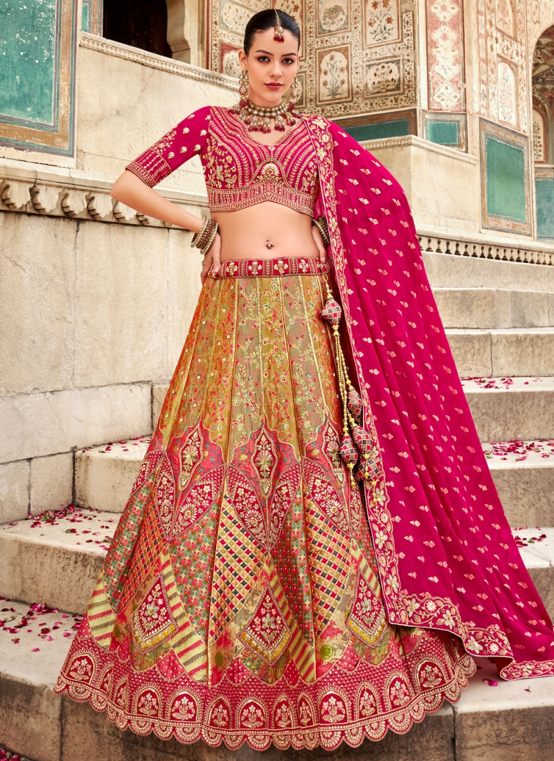 Banarasi Silk Multi Colour Weaving Lehenga Choli