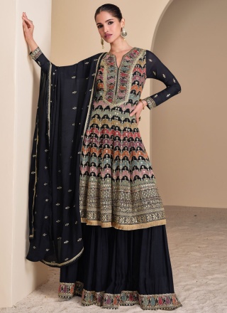 Beauteous Black Festival Readymade Salwar Kameez