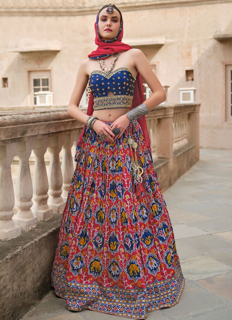 Beauteous Silk Rani Paisley Print Readymade Lehenga Choli