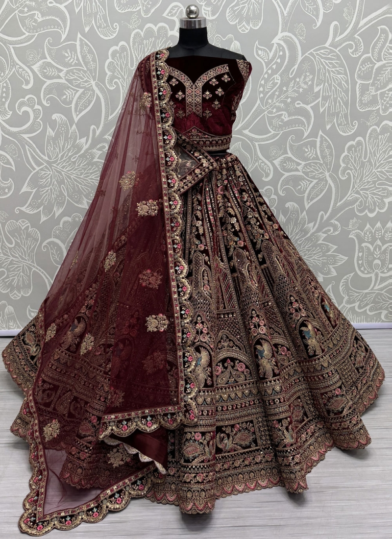 Beautiful Velvet Thread Trendy Lehenga Choli