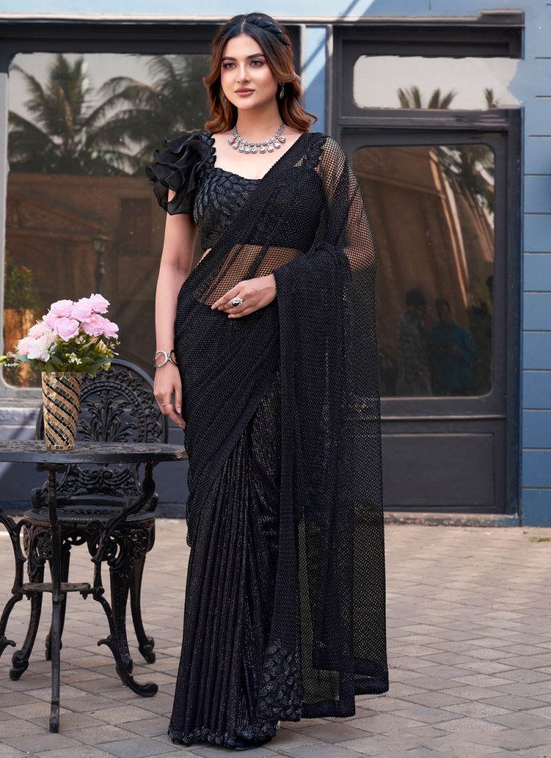 Black Beads Classic Saree