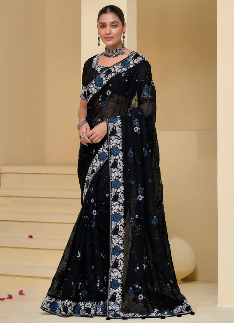 Black Ceremonial Trendy Saree