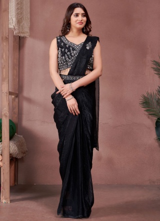 Black Color Designer Saree