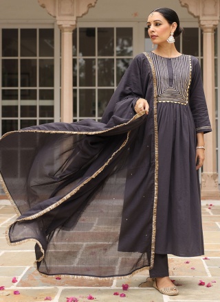 Black Lace Cotton Trendy Salwar Suit