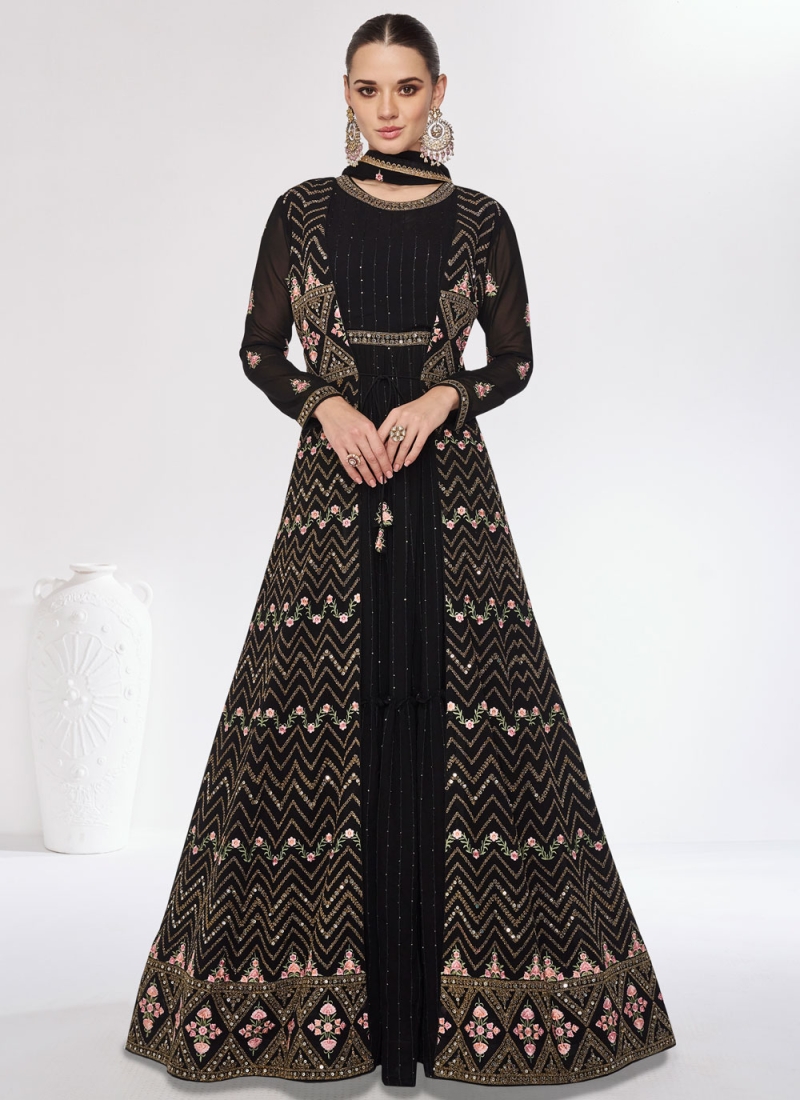 Black Party Chinon Readymade Gown