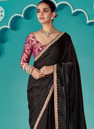 Black Reception Organza Classic Saree