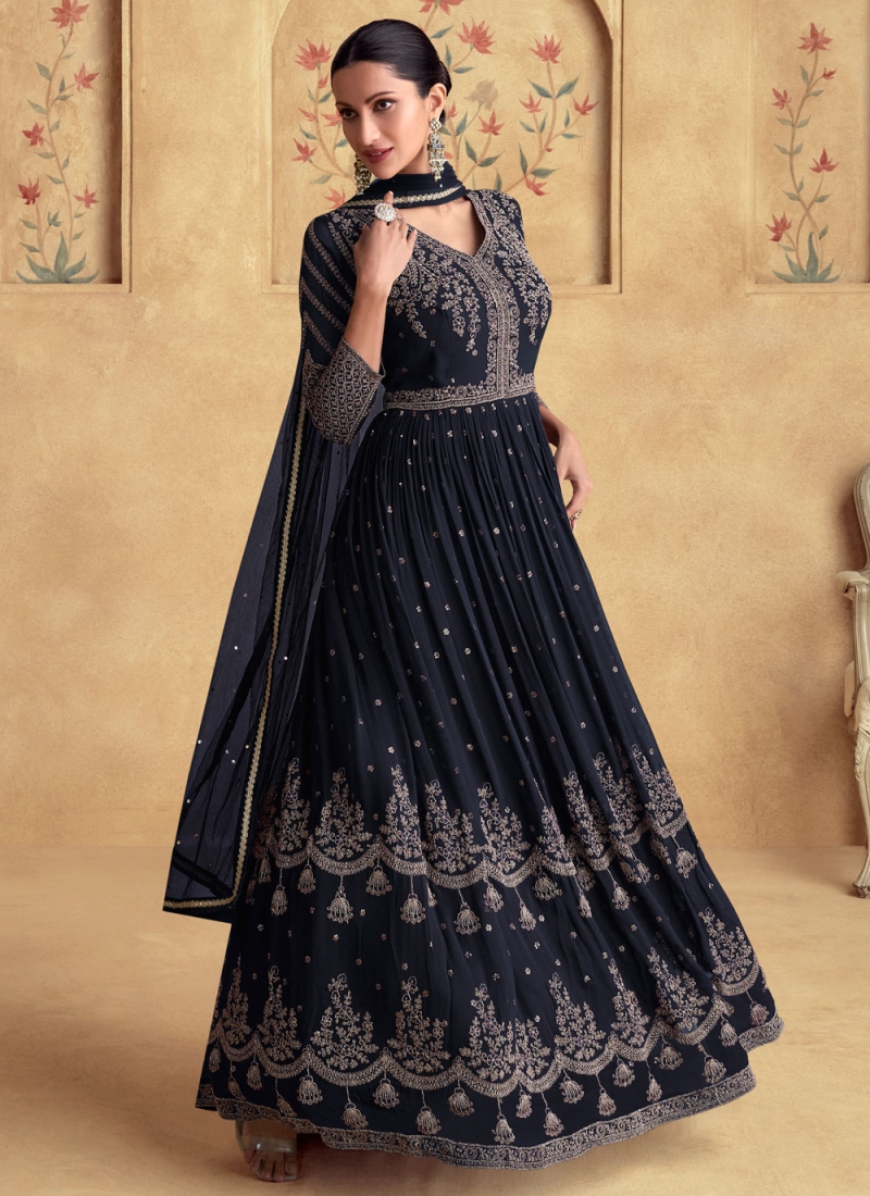 Black Sangeet Floor Length Gown