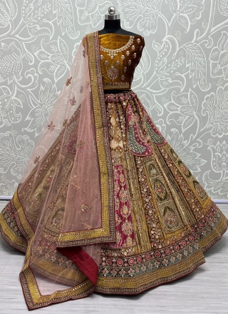 Blissful Diamond Velvet Trendy Lehenga Choli