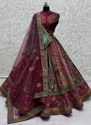 Blissful Pink Bridal A Line Lehenga Choli