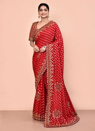 Blooming Handwork Designer Saree