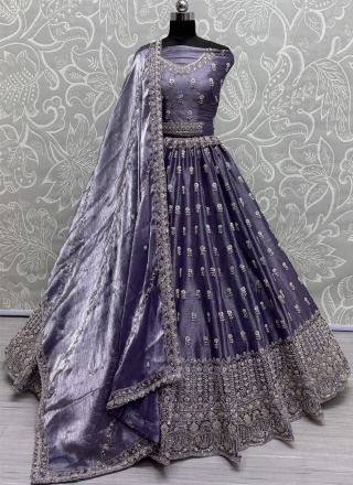 Blue and Grey Burburry  Lehenga Choli