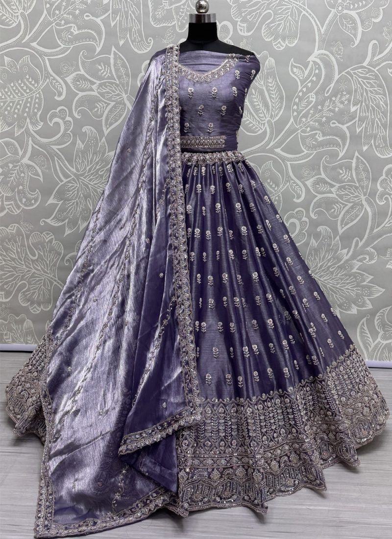 Blue and Grey Burburry  Lehenga Choli