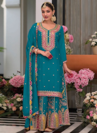 Blue Color Readymade Salwar Kameez