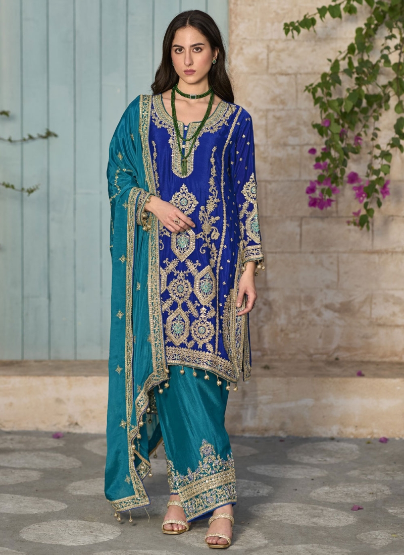 Blue Color Trendy Salwar Kameez