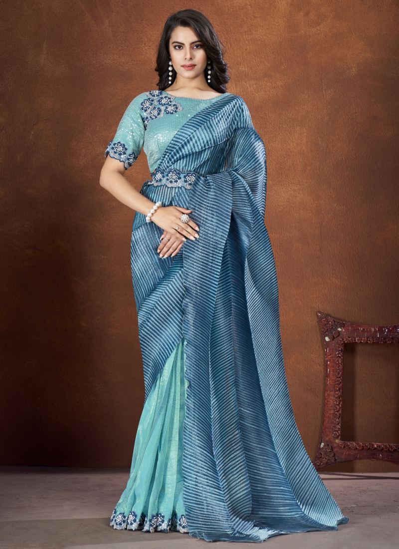 Blue Crush Moti Classic Saree