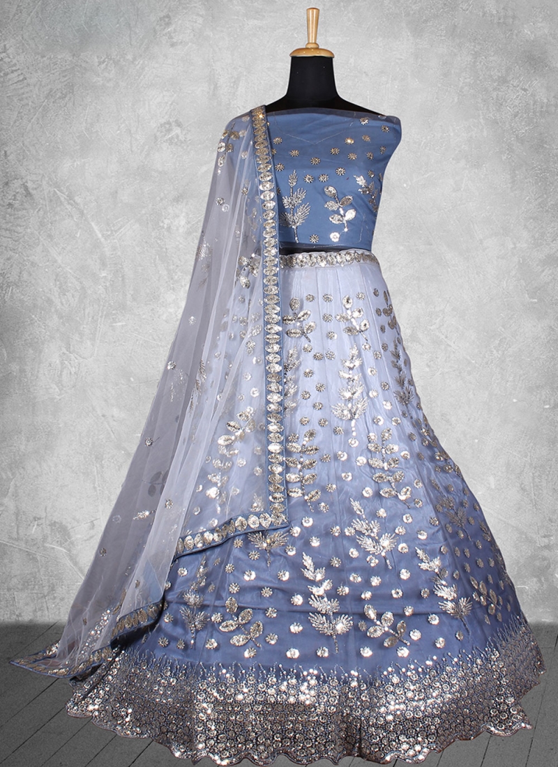 Blue Mehndi Designer Lehenga Choli