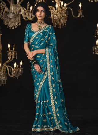 Blue Tissue Contemporary Saree