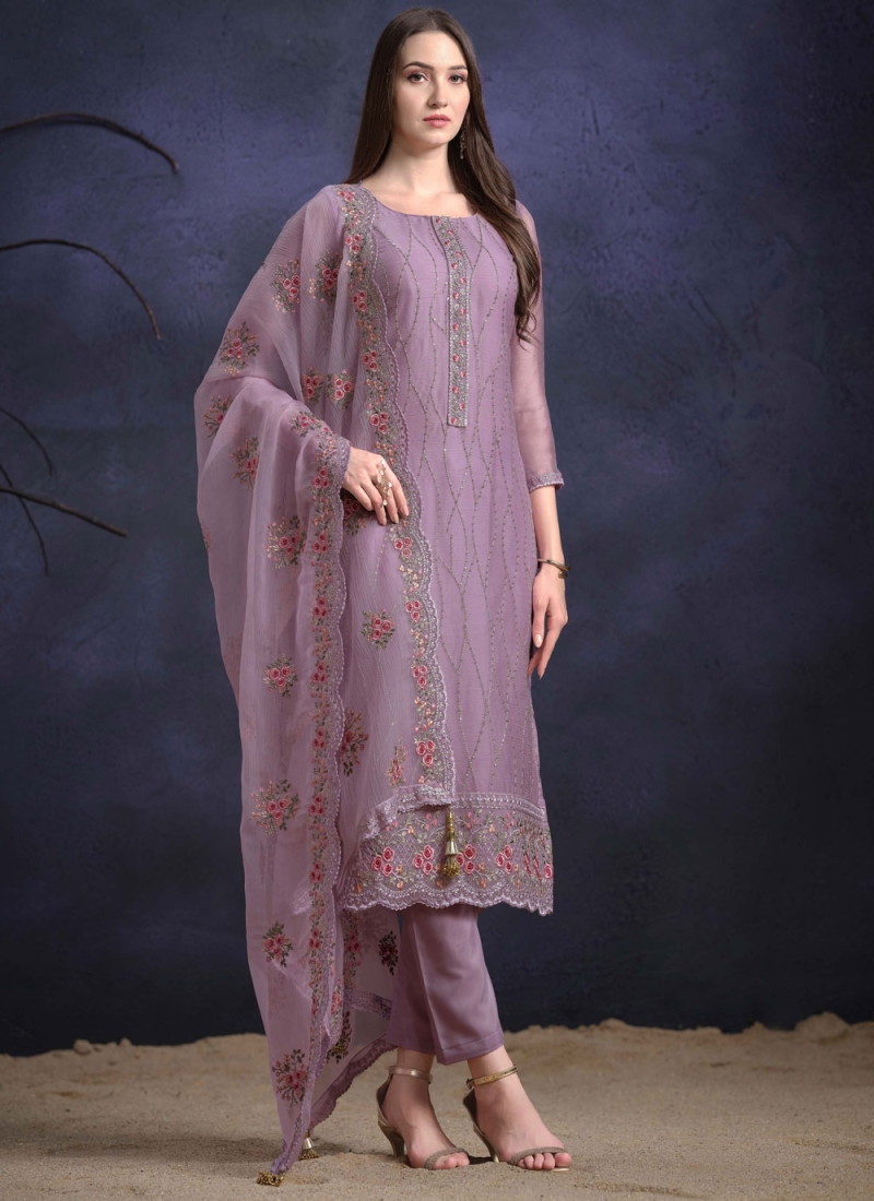 Breathtaking Embroidered Mehndi Pant Style Suit