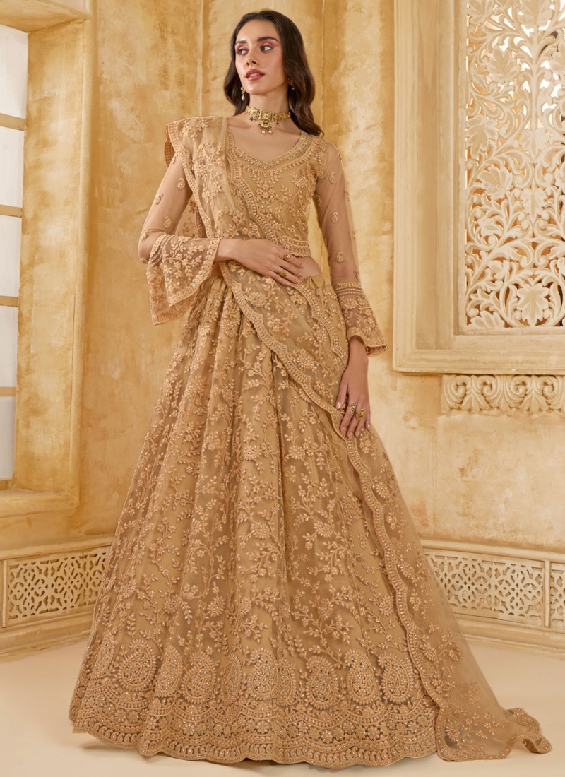 Brown Cord Lehenga Choli