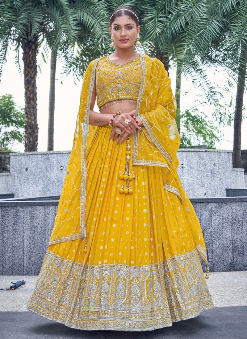 Captivating Yellow Readymade Lehenga Choli