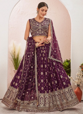 Celestial Embroidered pure-dola Readymade Lehenga Choli