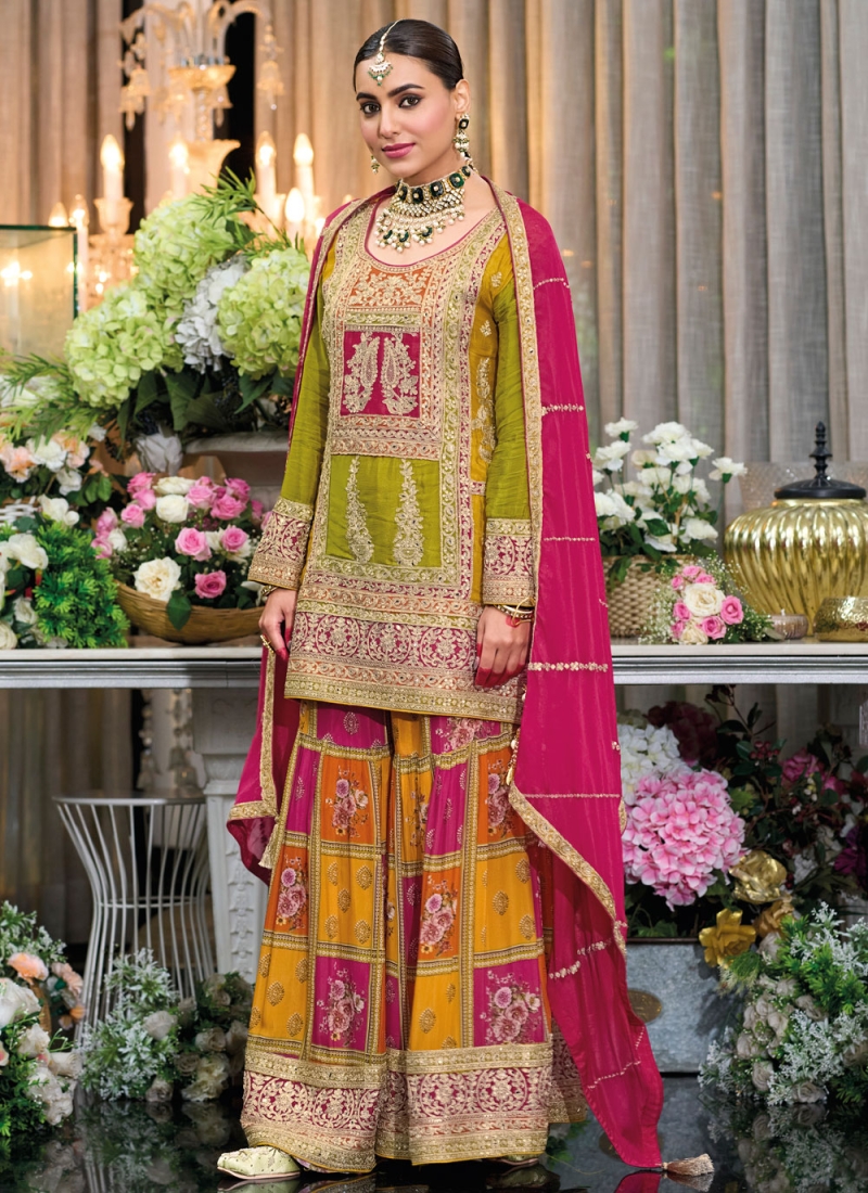 Chinon Multi Colour Trendy Salwar Kameez