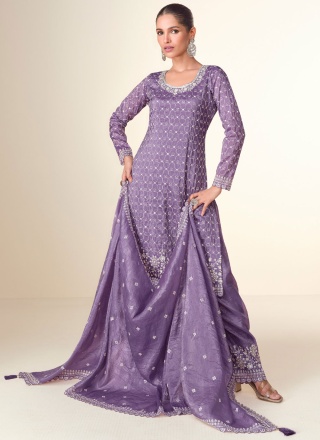 Chinon Purple Thread Readymade Salwar Kameez