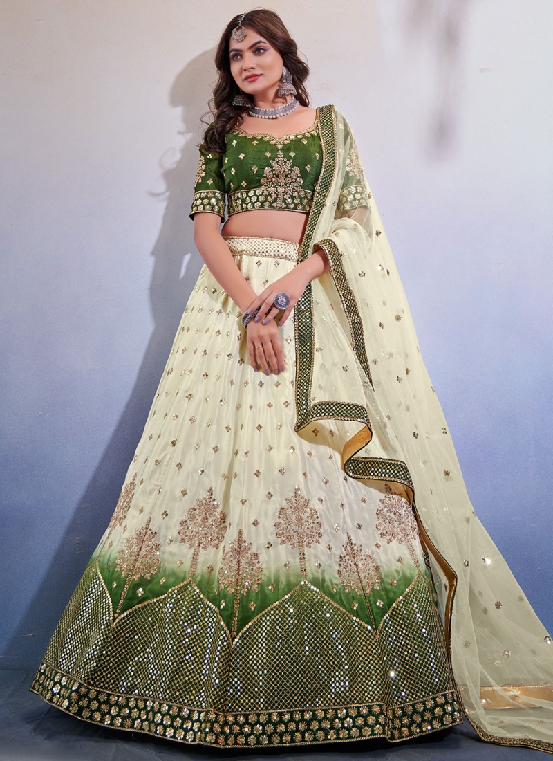 RE - White Coloured Paper Mirror Work Designer Lehenga Choli - Latest  Lehengas - New In - Indian