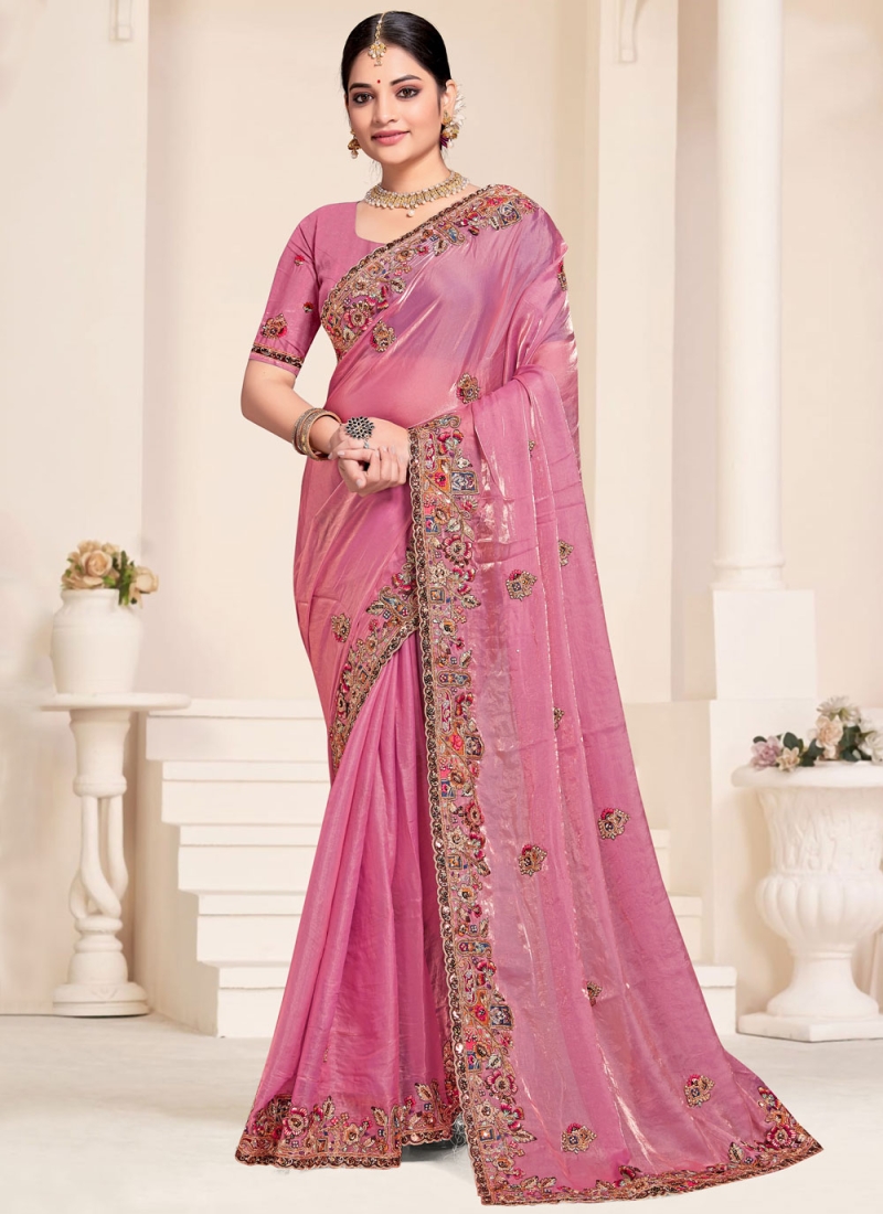 Classy Silk Hot Pink Trendy Saree