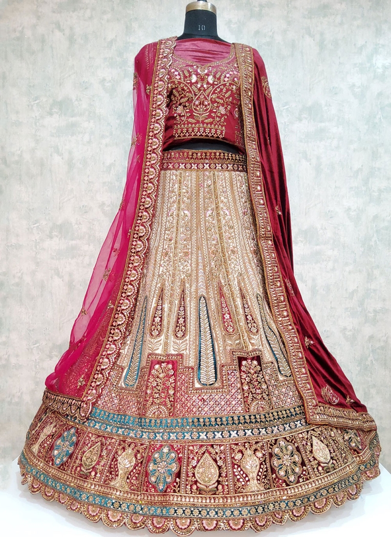 Cream Reception Lehenga Choli