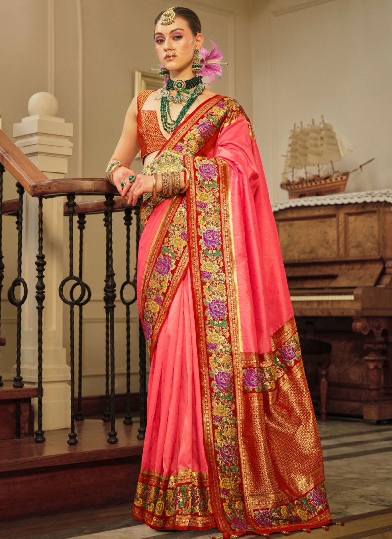 Dazzling Silk Border Trendy Saree