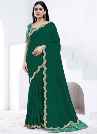 Deserving Crepe Silk Sangeet Contemporary Saree